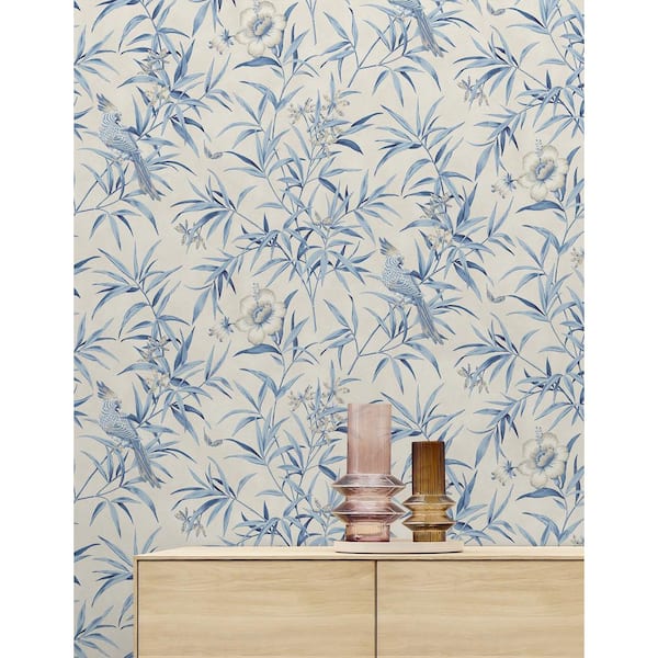 SURFACE STYLE Bamboo Garden Botanical Cornflower Vinyl Peel and