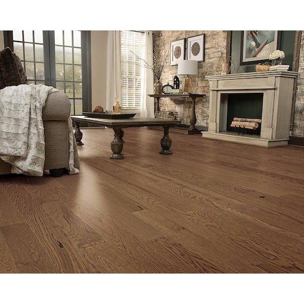 Patton Avenue Corduroy Oak 0.5 in. T x 5 in. W Wirebrushed Engineered Hardwood Flooring (29.54 sq. ft./case)