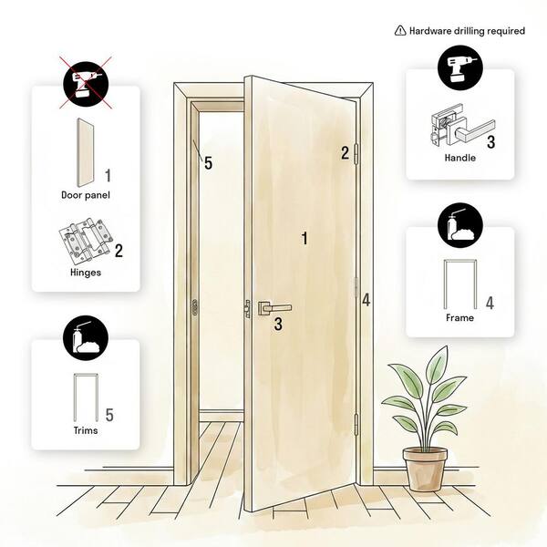 Sartodoors 6222 18 in. x 84 in. Right-Hand/Inswing Solid Frosted
