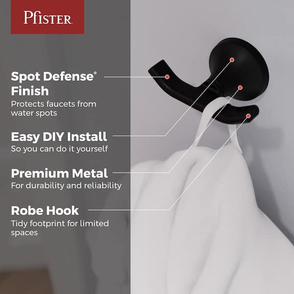 Vedra Double J-Hook Robe/Towel Hook in Matte Black