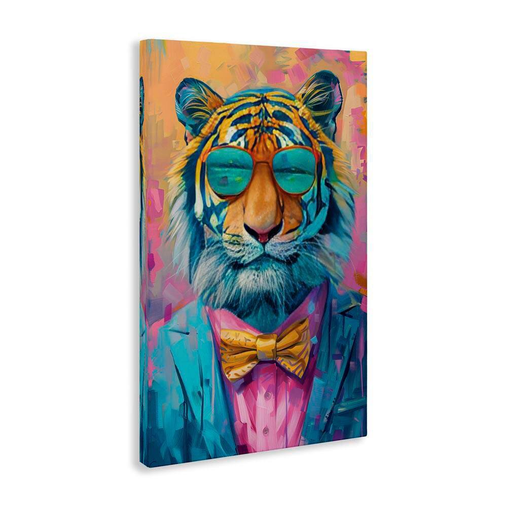 Smiling Snazzy Tiger by LSR Design Studio Unframed Animal Graphic Art Print 24 in. x 16 in. price history on PriceWatchPro