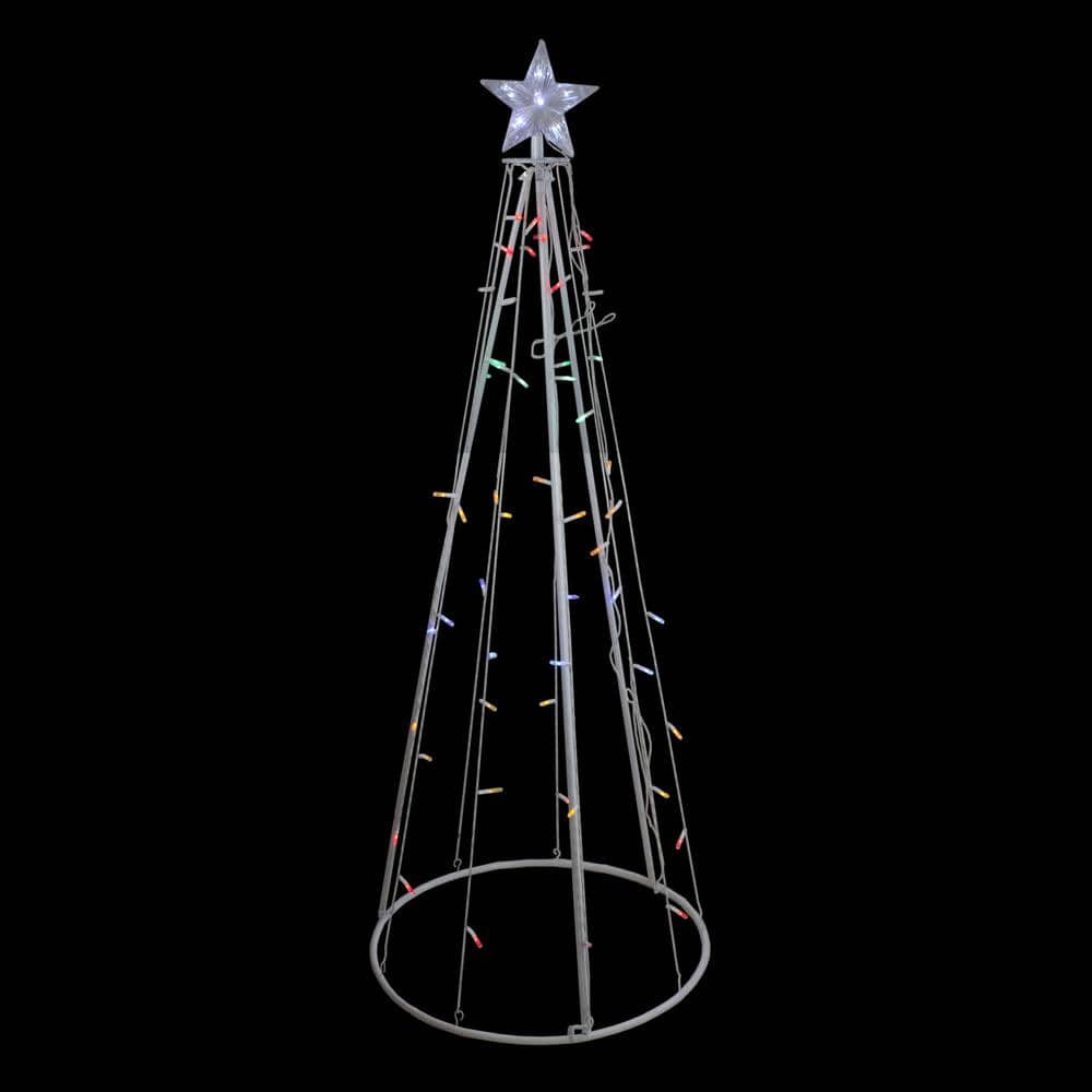 5' Traditional Multi-Color LED Lighted Outdoor Christmas Cone Tree