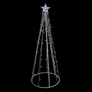 Northlight 5 ft. Multi-Color LED Lighted Show Cone Christmas Tree ...
