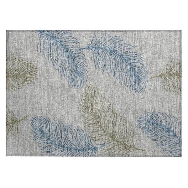 Chantille Machine Washable Indoor/Outdoor Abstract ACN3028 Silver 2 ft. x 3 ft. Accent Rug