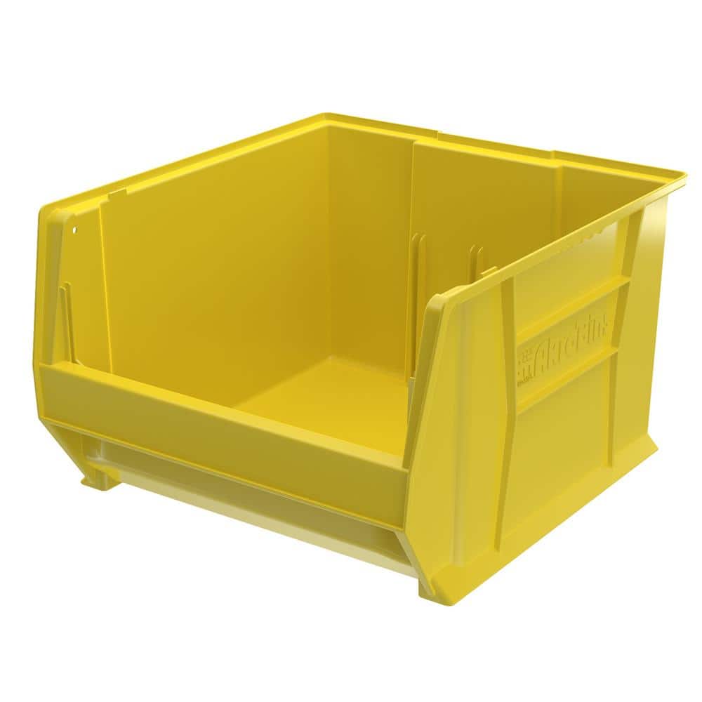 Akro-Mils Super-Size AkroBin 18.3 in. 300 lbs. Storage Tote Bin in Yellow  with 14 Gal. Storage Capacity (1-Pack) 30283YELLO - The Home Depot
