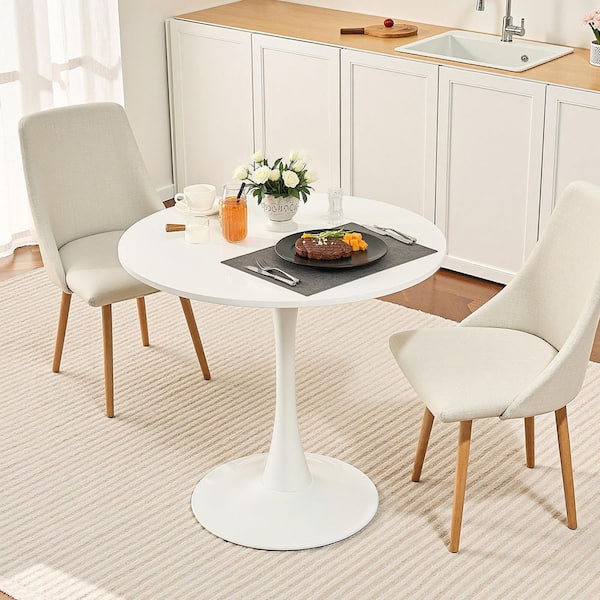 Round Dining Table 31.5 in. Wood Table for 2-4 Person, Modern Circle Furniture, Leisure Coffee Office Tables, 25 Upgrade