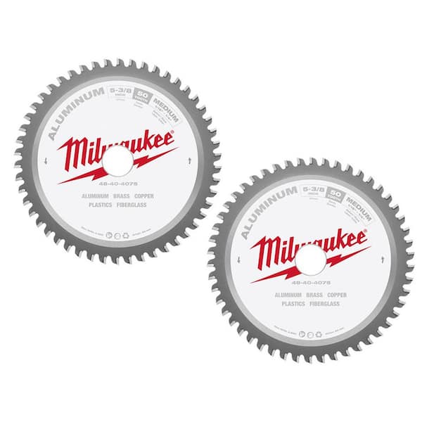 Milwaukee 5-3/8 in. x 50 Carbide Teeth Aluminum Cutting Circular Saw Blade (2-Pack)