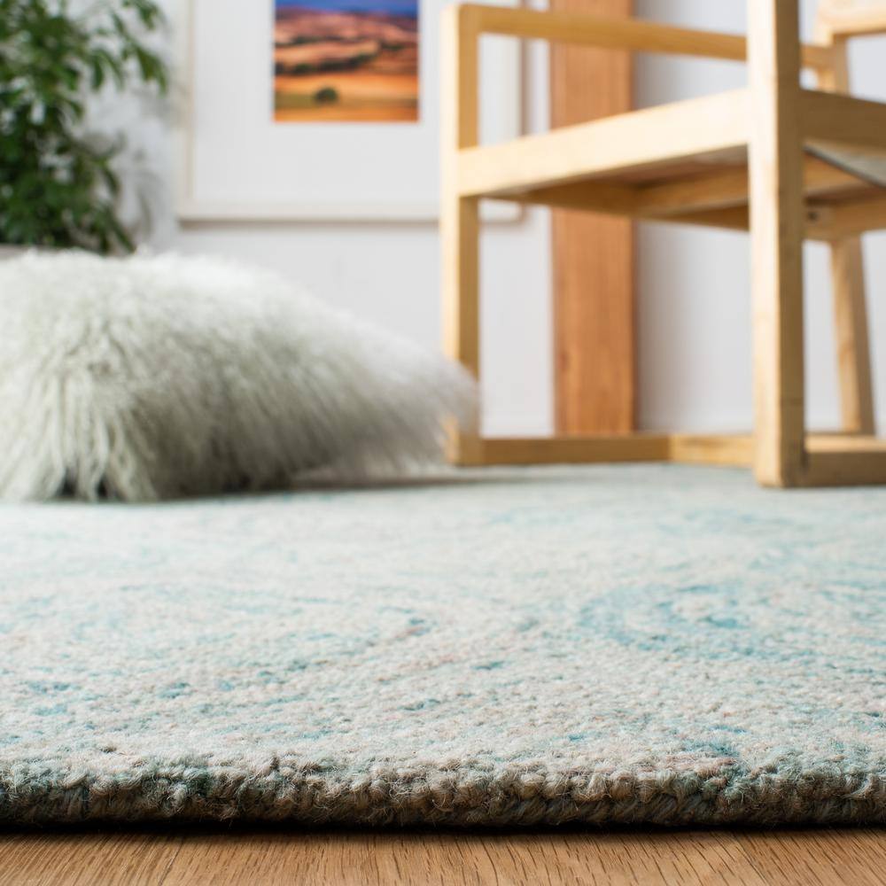 Coastal Breeze Ivory & Sea Blue Hand-tufted Wool Area Rug - 2' x 3'