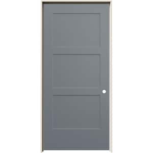 36 in. x 80 in. Birkdale Stone Stain Left-Hand Smooth Solid Core Molded Composite Single Prehung Interior Door