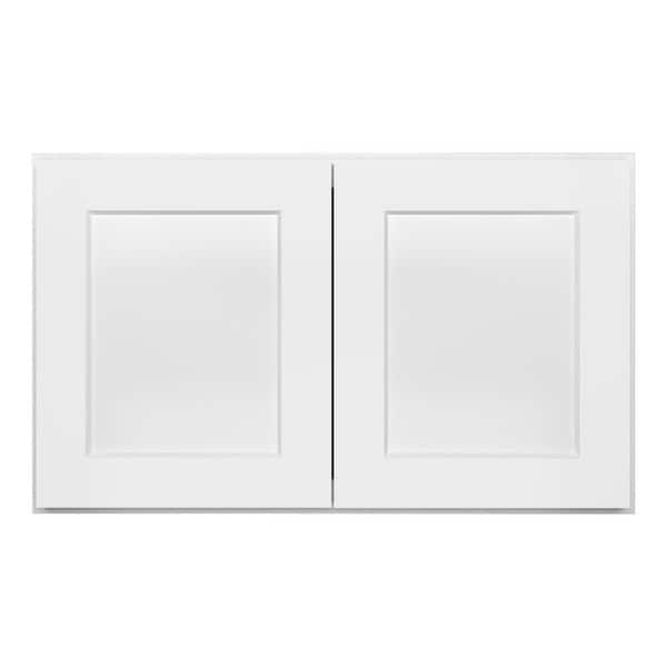 HOMEIBRO 30-in. W x 24-in. D x 18-in. H in Shaker White Plywood Ready to Assemble Wall Bridge Kitchen Cabinet with 2 Doors
