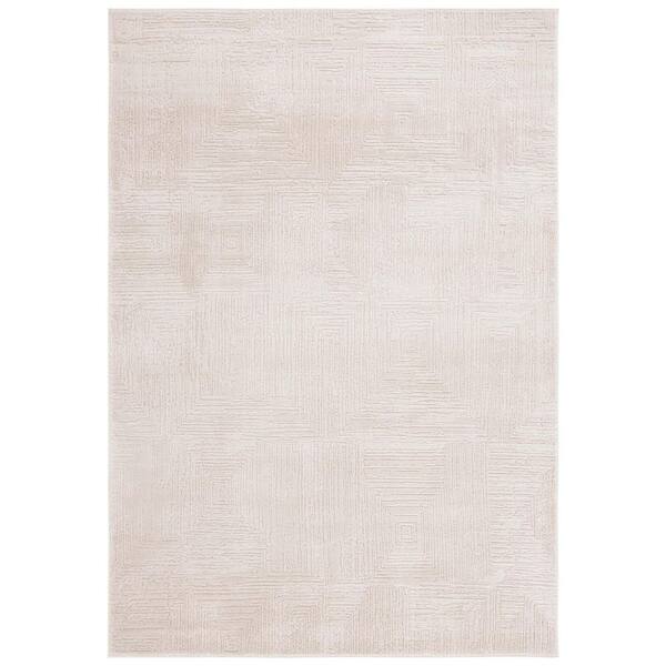 SAFAVIEH Whisper 8 ft. x 10 ft. Beige Distressed Geometric Area Rug