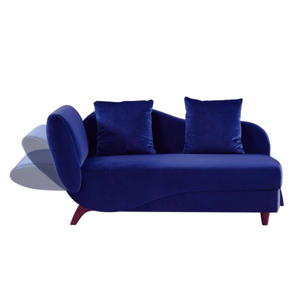 blue chaise lounge with storage