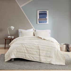 Camden 3-Piece Ivory King/Cal King Cotton Chenille Coverlet Set