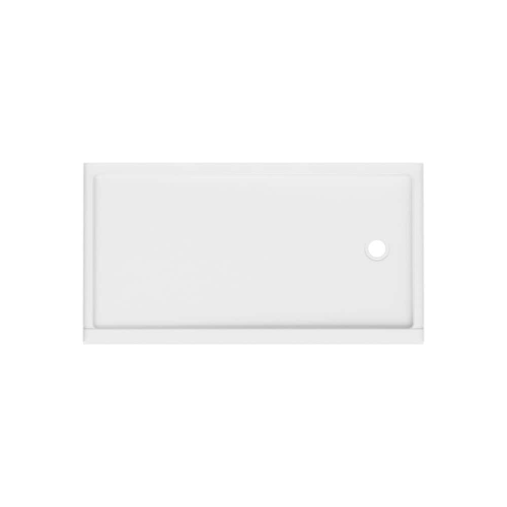 White 30'' x 60'' Rectangular Shower Base with Right Drain