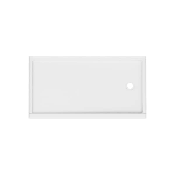 Veritek 30 in. x 60 in. Single Threshold Right Drain Barrier Free Shower Pan in White