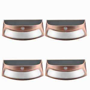 3000K 20LM Integrated LED Reddish Copper Weather Resistant Outdoor Solar LED Path Light, yard Light, Dusk to Dawn (4PCS)