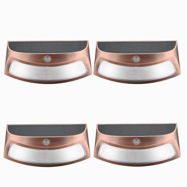 WYZM 3000K 20LM Integrated LED Reddish Copper Weather Resistant Outdoor Solar LED Path Light Dusk to Dawn(4-Piece)