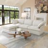 J&E Home 122.82 in. 4-Pieces Flared Arm Modular Velvet Modern Sectional Sofa in White 4-Pieces JE-120WE-2345