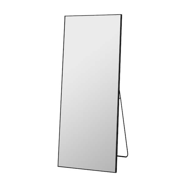 Tenleaf Black 21 in. W x 64 in. H Rectangle Metal Floor Mirror, Full Length Mirror Free-Standing Hanging or Leaning