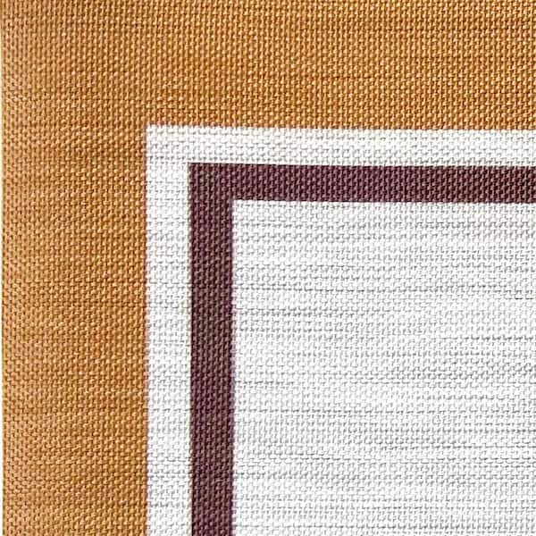 Lancaster Gold Woven Vinyl Home Kitchen Mat Waterproof Area Rug for Indoor/Outdoor 48 in. x 72 in.
