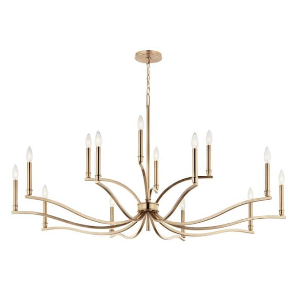 KICHLER Malene 52.75 in. 14-Light Champagne Bronze Traditional Candle ...