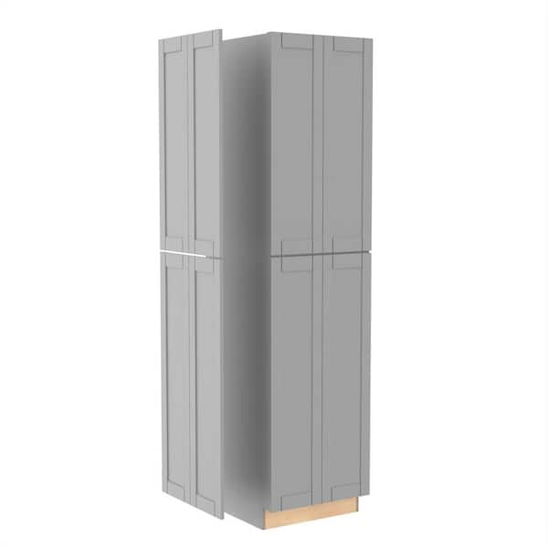 Home Decorators Collection Washington 23.8 in. W x 0.75 in. D x 96 in. H in Veiled Gray Shaker Stock Assembled Pantry Kitchen Cabinet End Panel