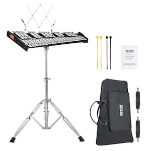 32 Note Professional Glockenspiel Xylophone Bell Kit with Adjustable Stand and Carrying Bag for Students & Adults