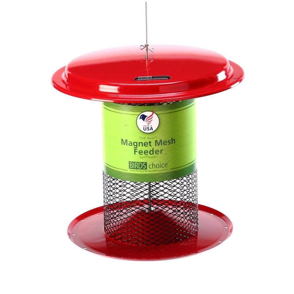 Green Metal Hanging Mesh Bird Feeder for Sunflower Seeds