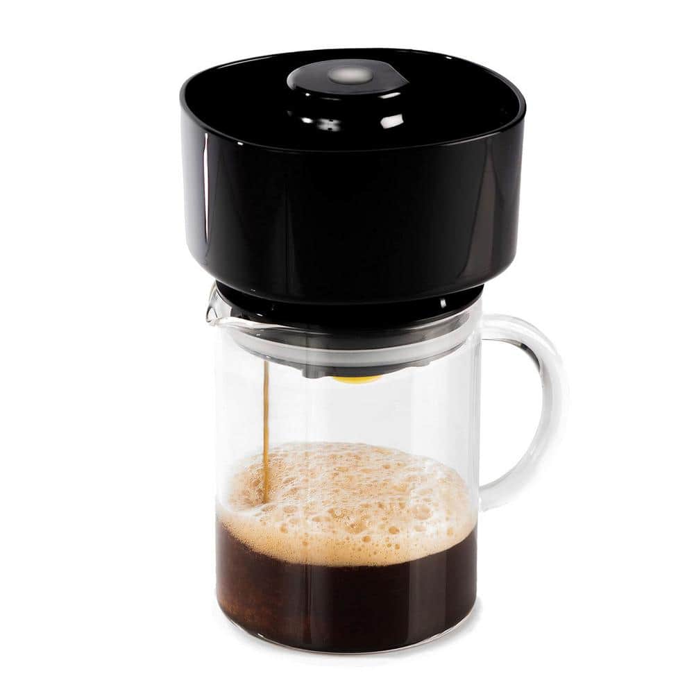 VacOne Air Brewer 2-Cup Electric Coffee Maker Black with USB charger