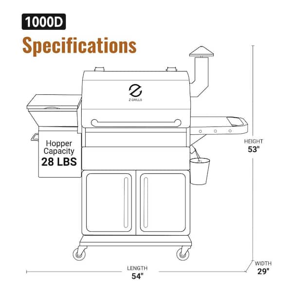 Z GRILLS 1056 sq. in. Pellet Grill and Smoker in Bronze with