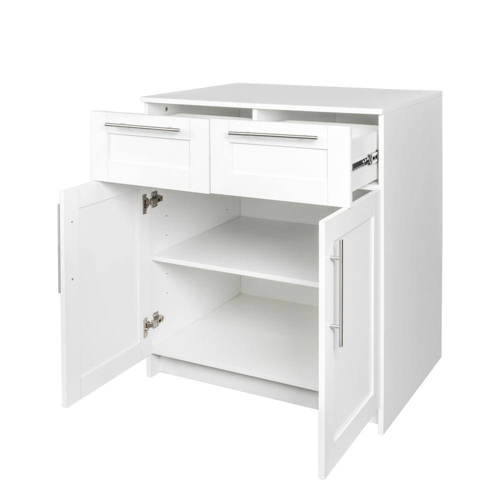 31.5 in. W x 23.62 in. D x 35.43 in. H Bathroom White Linen Cabinet
