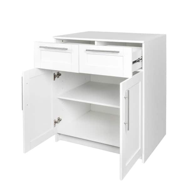 Unbranded 31.5 in. W x 23.62 in. D x 35.43 in. H Bathroom White Linen Cabinet