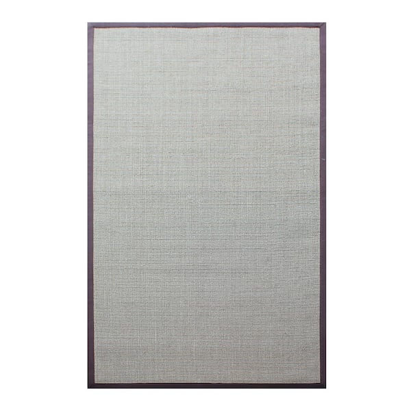 A1 Home Collections A1HC Ivory/Brown 5x8 ft. Solid Sisal Fiber Area Rugs with Non-Skid Latex Backing, Rectangle, Dining Room
