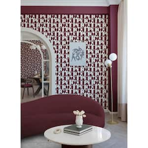 RuDeco Oxblood Red Peel and Stick Wallpaper