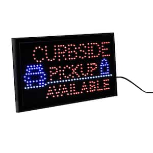 19 in. x 10 in. LED Rectangular Curbside Pickup Available Sign with 2 Display Modes