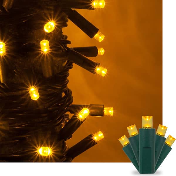 Kringle Traditions 17 ft. 50-Light Gold 5 mm LED Mini Light Set