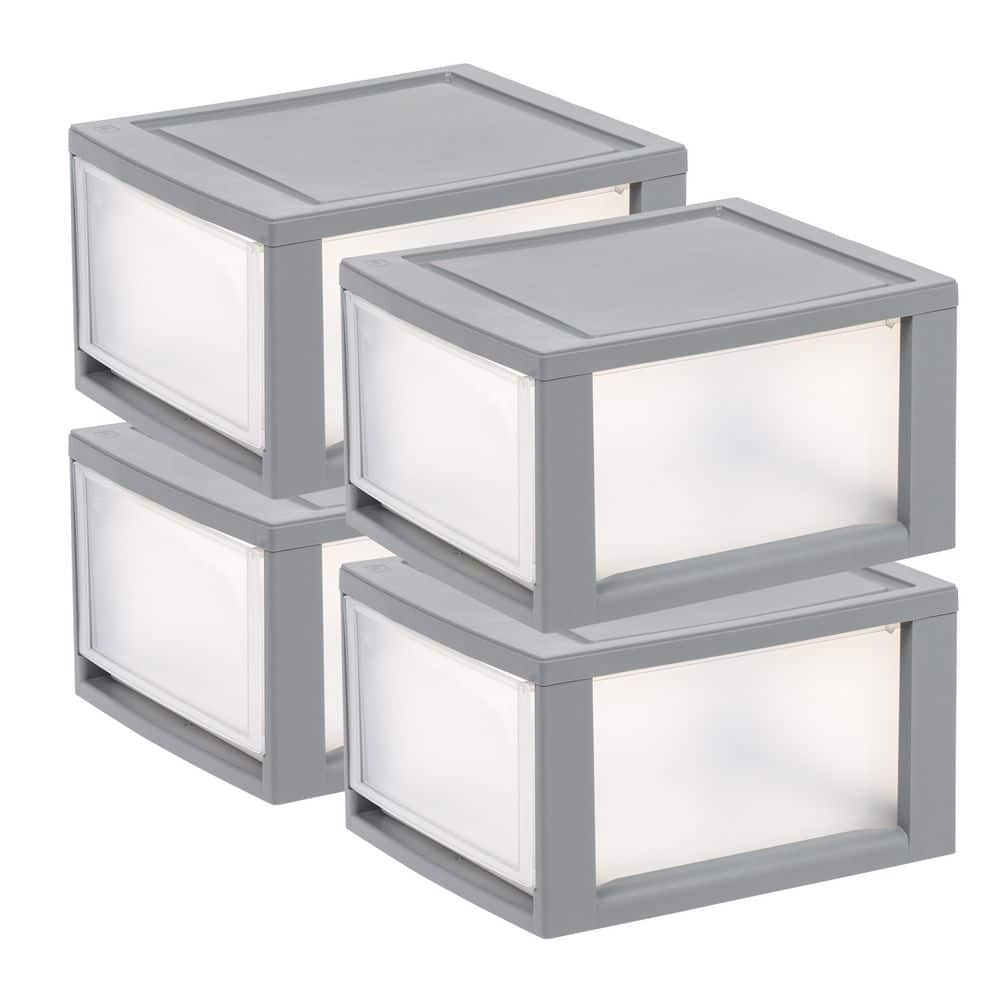 1 Drawer Gray Stackable Storage Unit (11.88 in. W x 8.13 in. H) (4-Pack) price history on PriceWatchPro