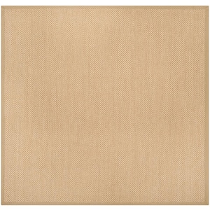 Natural Fiber Maize/Linen 4 ft. x 4 ft. Square Border Area Rug