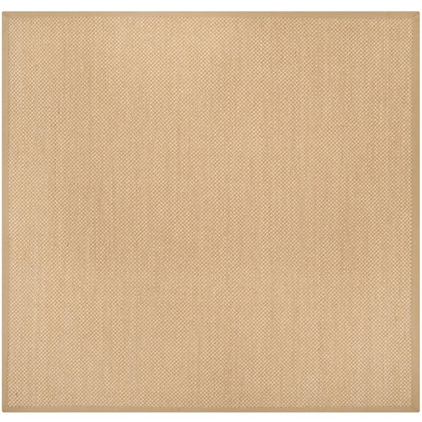SAFAVIEH Natural Fiber Maize/Linen 4 ft. x 4 ft. Square Border Area Rug