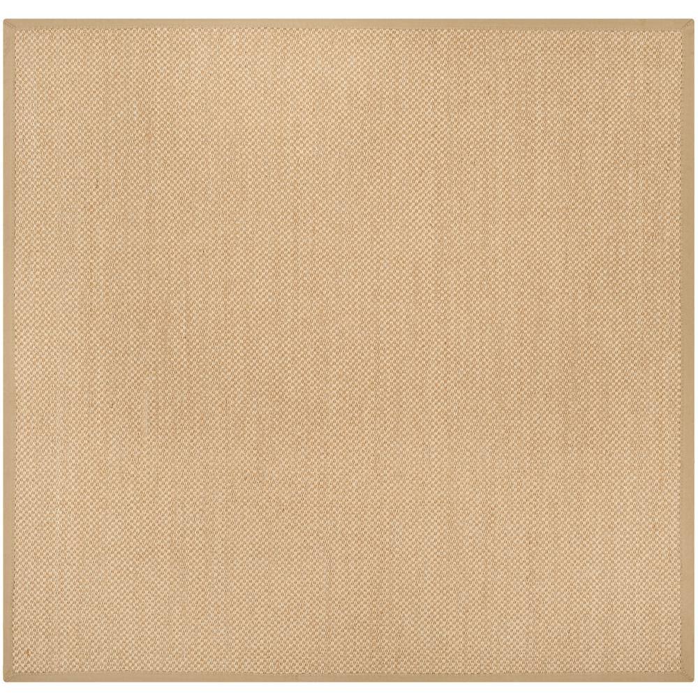 Natural Fiber NF141 Power Loomed Indoor Area Rug - Maize/Linen - 6'x6' - Safavieh