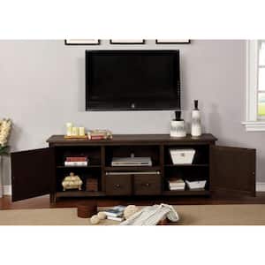 Iolani Dark Oak TV Stand Fits TV's up to 80 in. with Storage