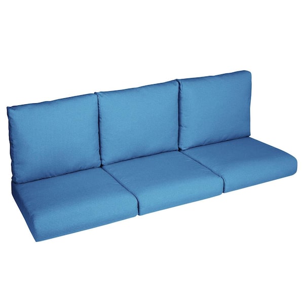 SORRA HOME 22.5 x 22.5 x 5 (6-Piece) Deep Seating Outdoor Couch Cushion in ETC Lapis