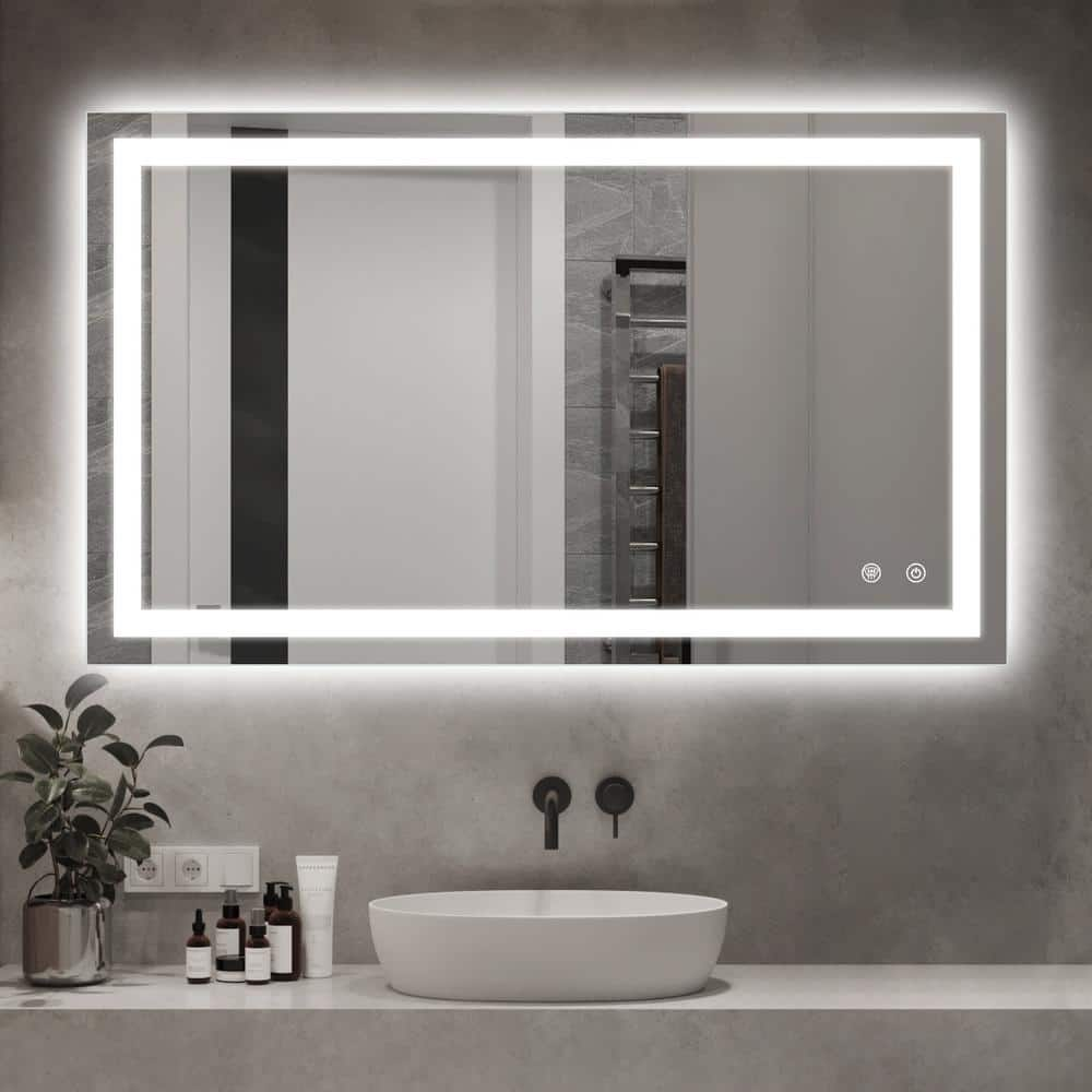 40 In. W X 32 In. H Led Rectangular Frameless Wall Bathroom Vanity 