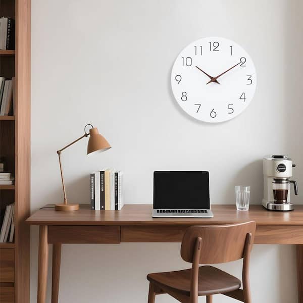 14 in x 14 in Wall Clock Silent Non Ticking Battery Operated