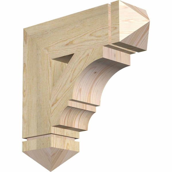 Ekena Millwork 6 in. x 22 in. x 22 in. Douglas Fir Balboa Arts and Crafts Rough Sawn Bracket