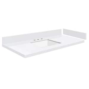 Silestone 39.75 in. W x 22.25 in. D Quartz White Rectangular Single Sink Vanity Top in Miami White
