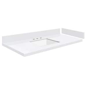 Silestone 40.5 in. W x 22.25 in. D Quartz White Rectangular Single Sink Vanity Top in Miami White