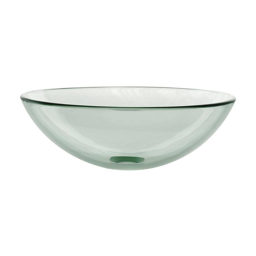 Cascade Clear Glass 16.5'' Vessel Sink with Waterfall Faucet