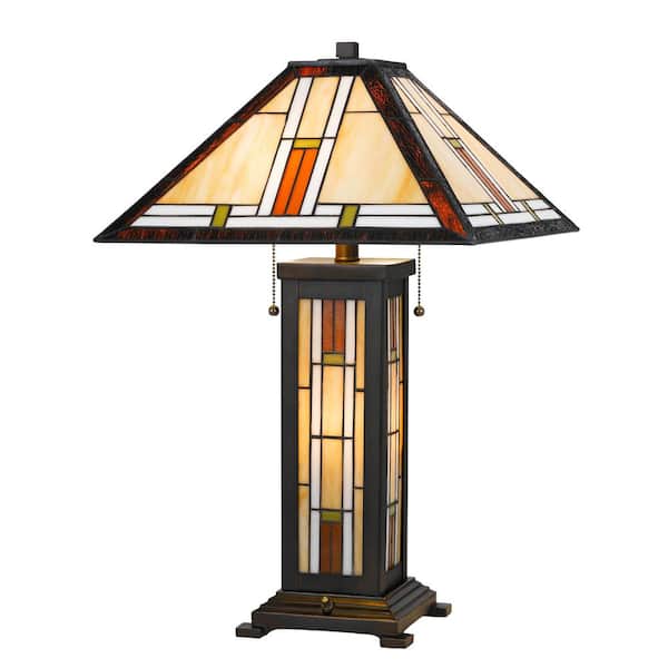 CAL Lighting 26 in. Tiffany Table Lamp with Night Light
