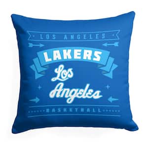 NBA Hardwood Classic Lakers Printed Multi-Color 18 in x 18 in Throw Pillow